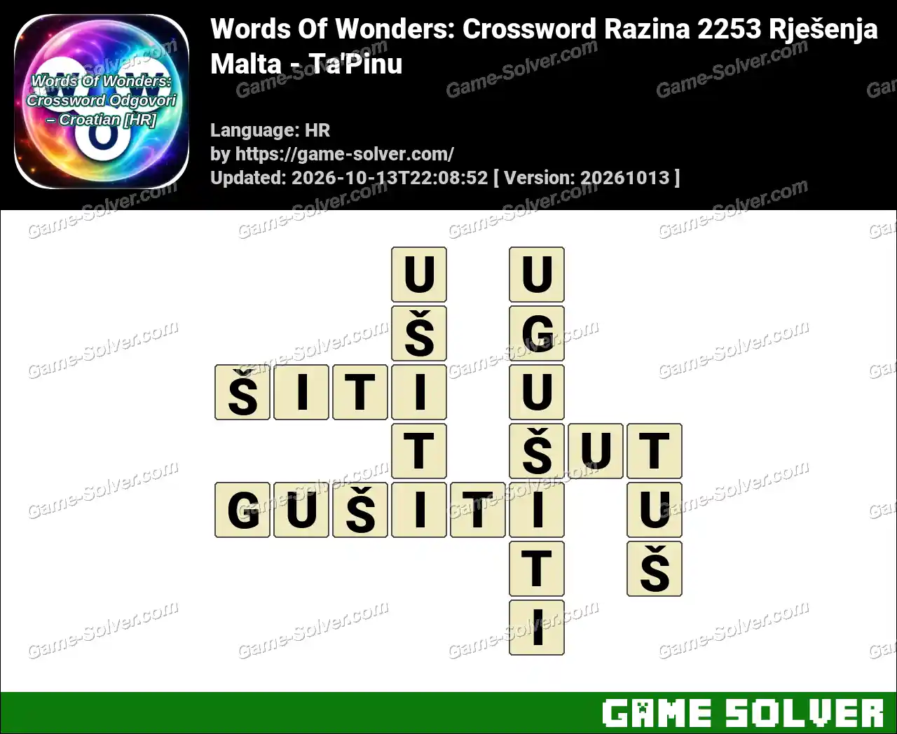 Words Of Wonders: Crossword Razina 2253 Rješenja – Malta – Ta’Pinu